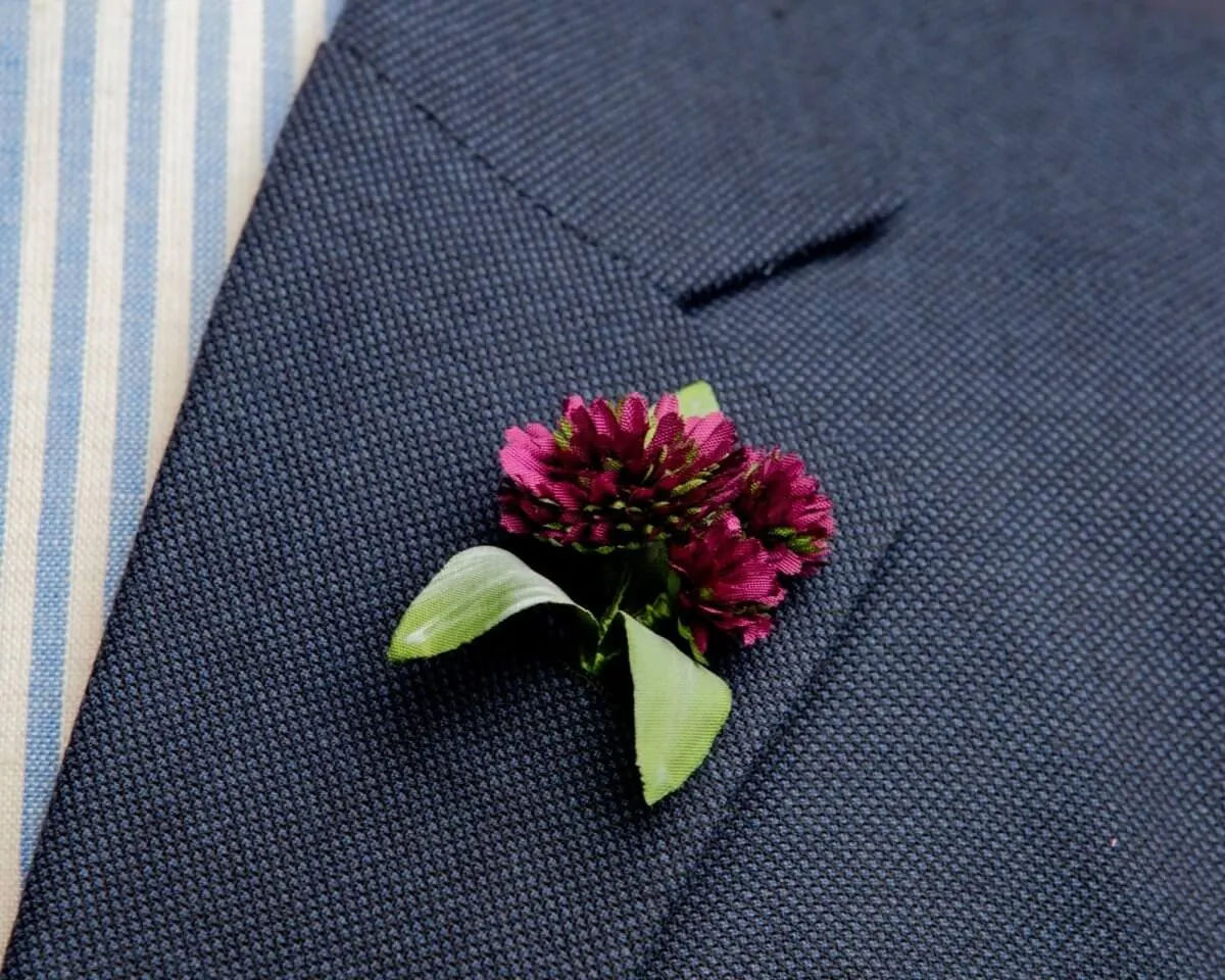 Boutonnière Klee Dunkelrot 3er (Trifolium rubrum)