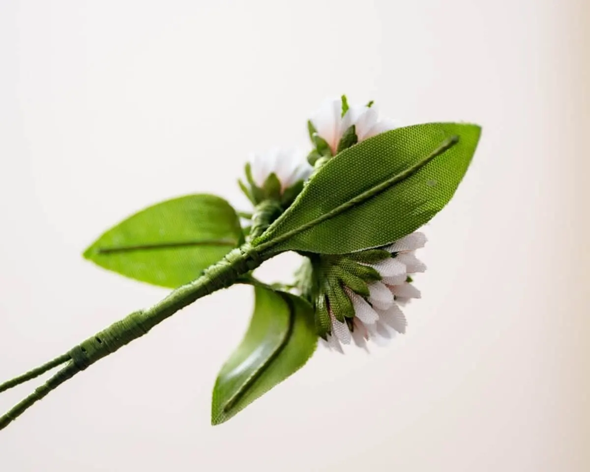 Boutonnière Klee Weiß 3er (Trifolium album) - Ansicht 3