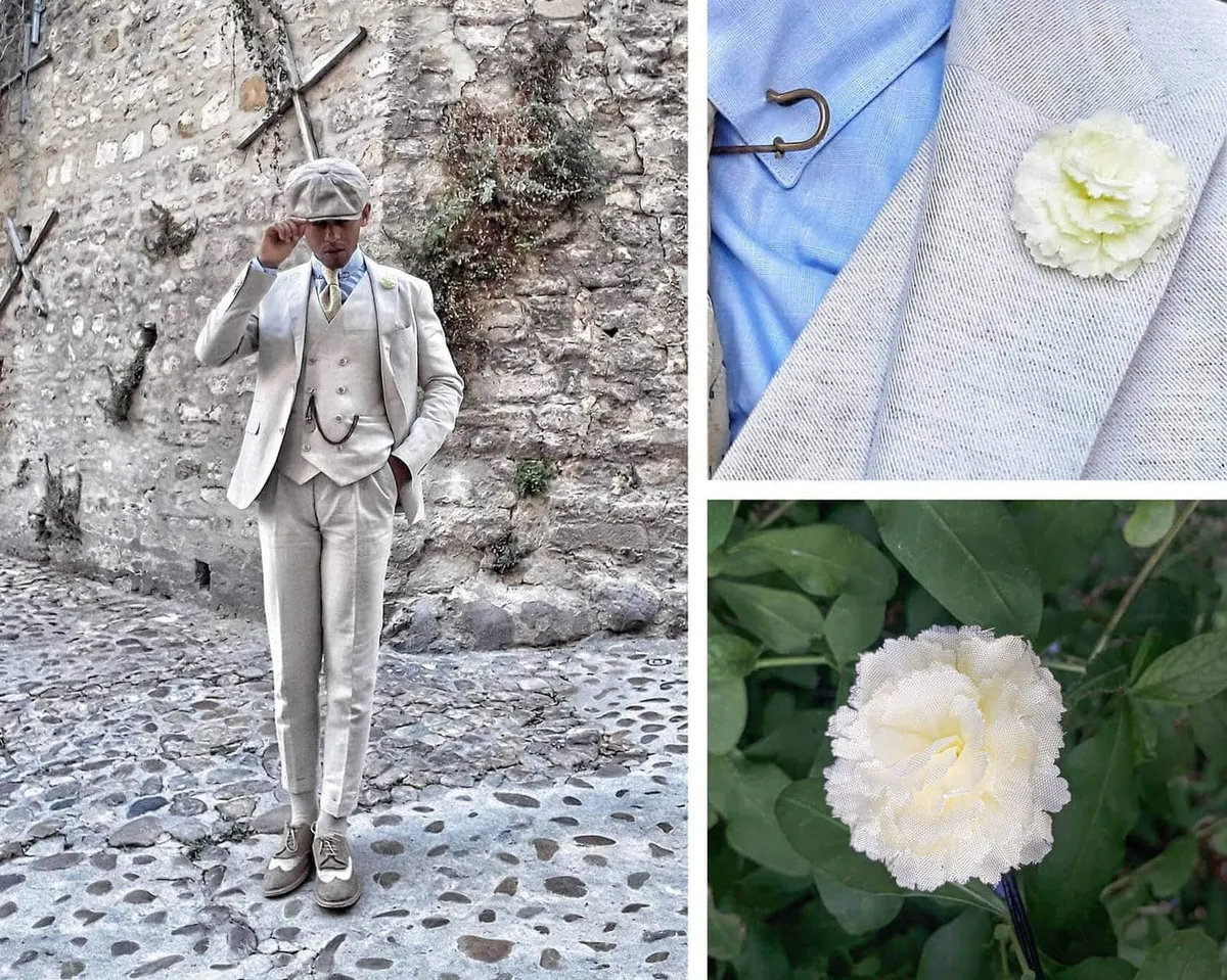 Boutonnière Nelke Creme b Mittel (Caryophyllaceae) - Ansicht 10