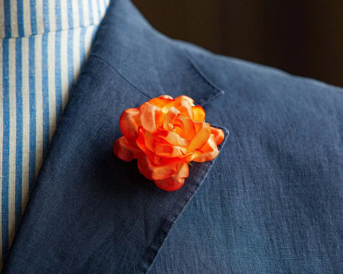 Boutonnière Rose Orange (Rosa odorata) - Ansicht 5