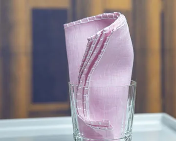 Einstecktuch Leinen Rosa Weiß