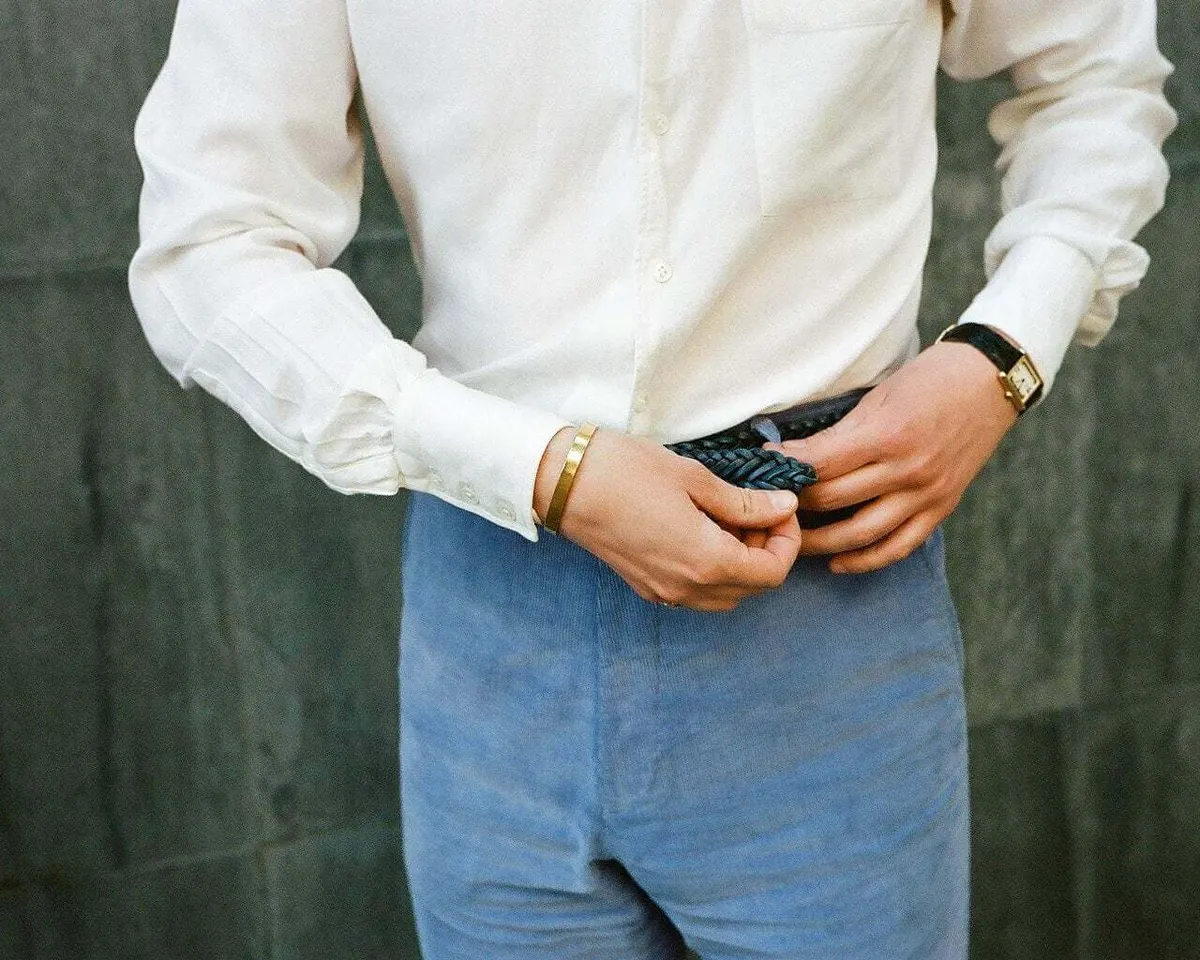 Flechtledergürtel Cosimo Navy - Ansicht 4