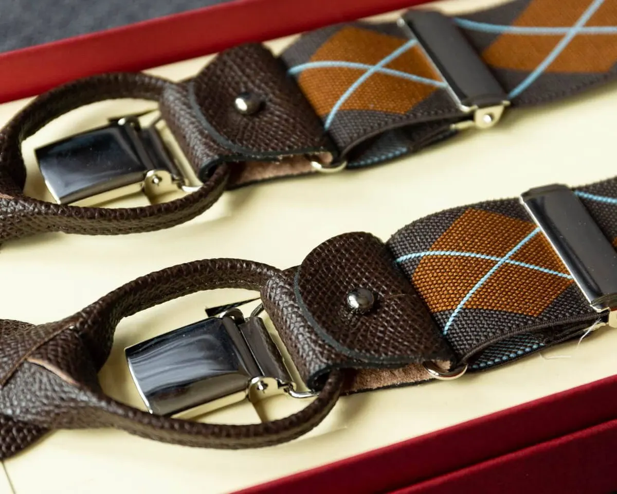 Hosenträger Flex Argyle Brown Combine b