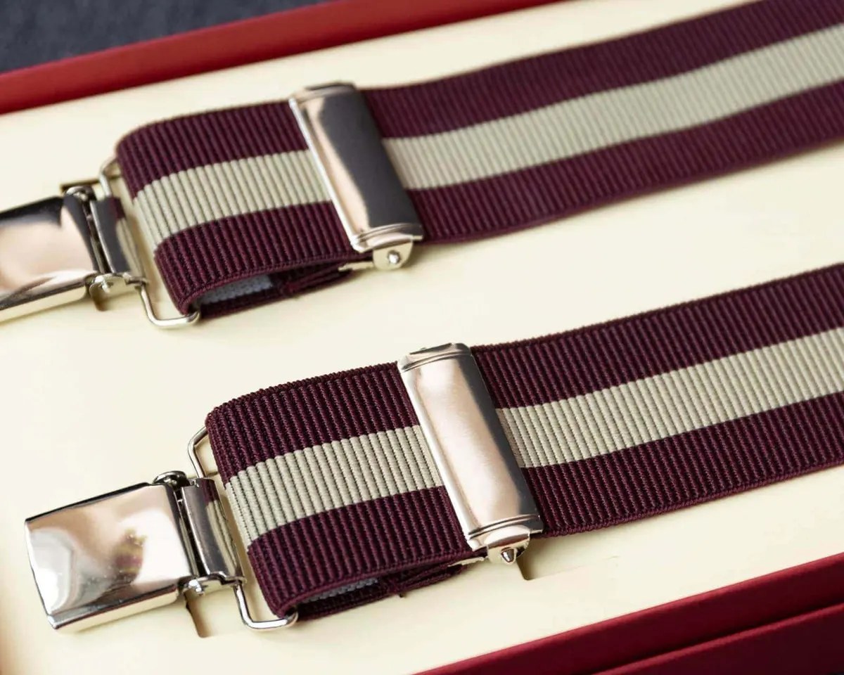 Hosenträger Flex Block Stripes Brown Clips