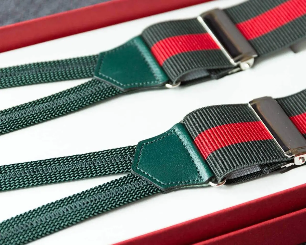 Hosenträger Flex Block Stripes Olive Classic