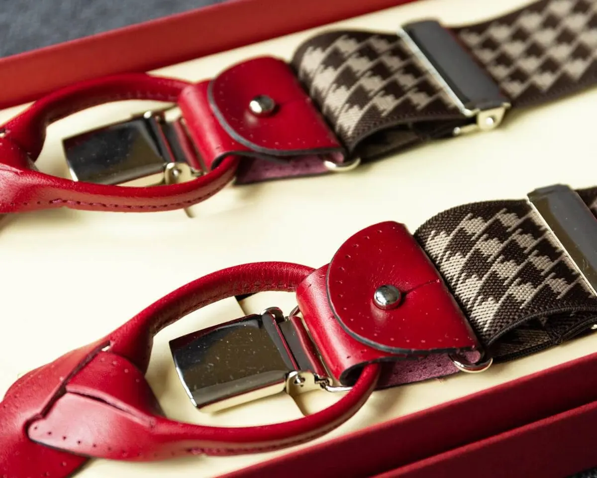 Hosenträger Flex Houndstooth Brown Combine
