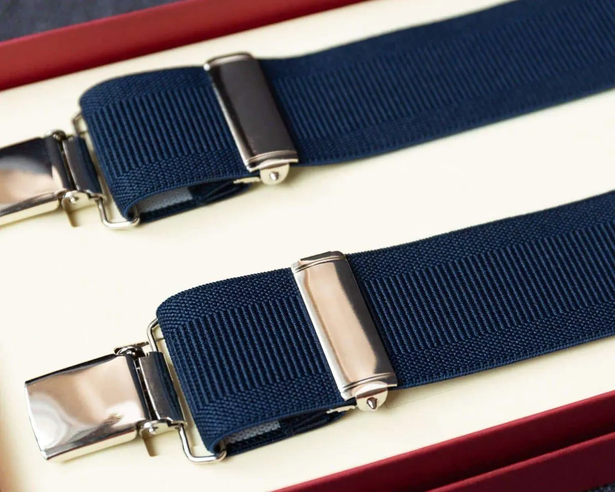 Hosenträger Flex Plain Blue Clips