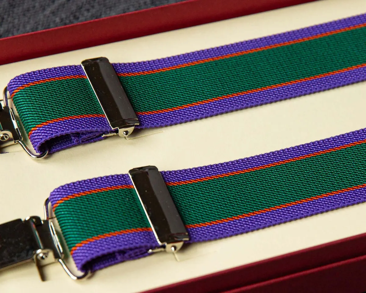 Hosenträger Flex Regiment Green Lilac Clips
