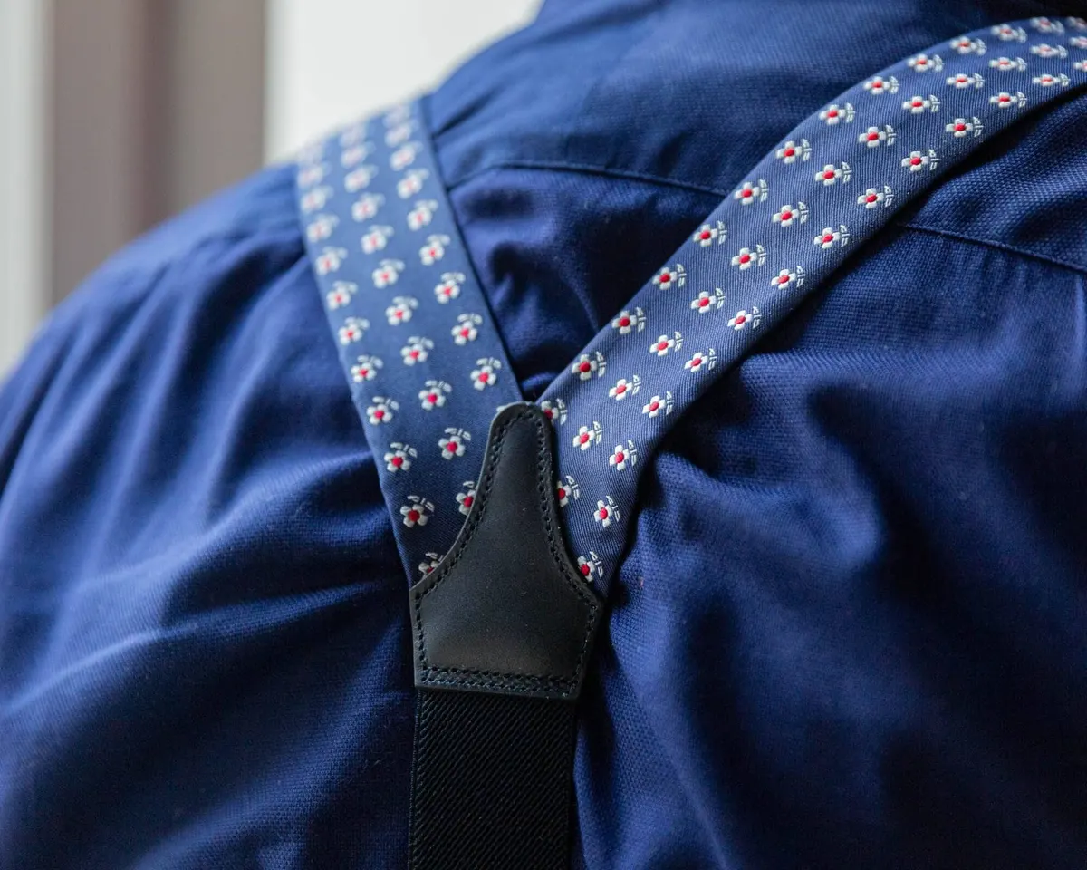 Hosenträger Seide Cravat Floret Navy Combine - Ansicht 3