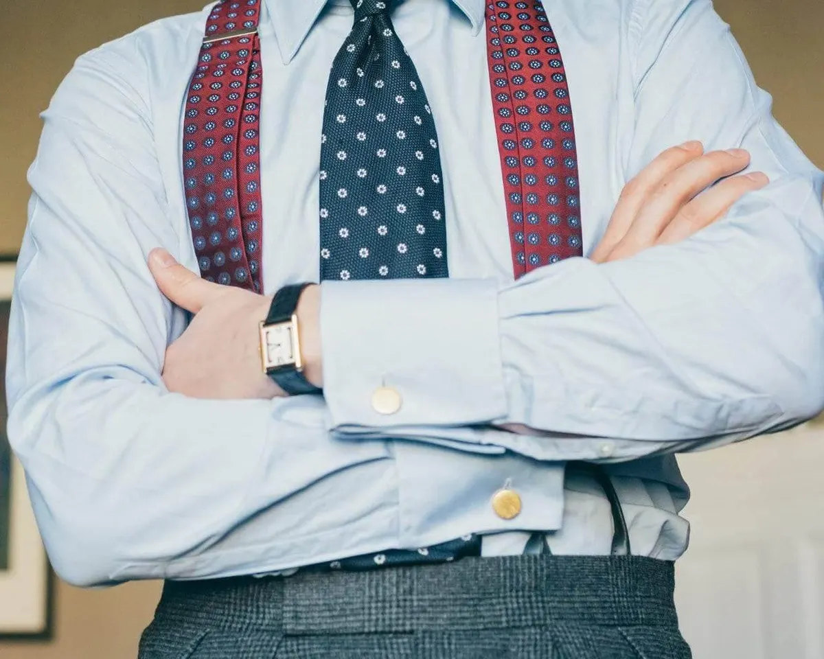 Hosenträger Seide Cravat Red Combine - Ansicht 2