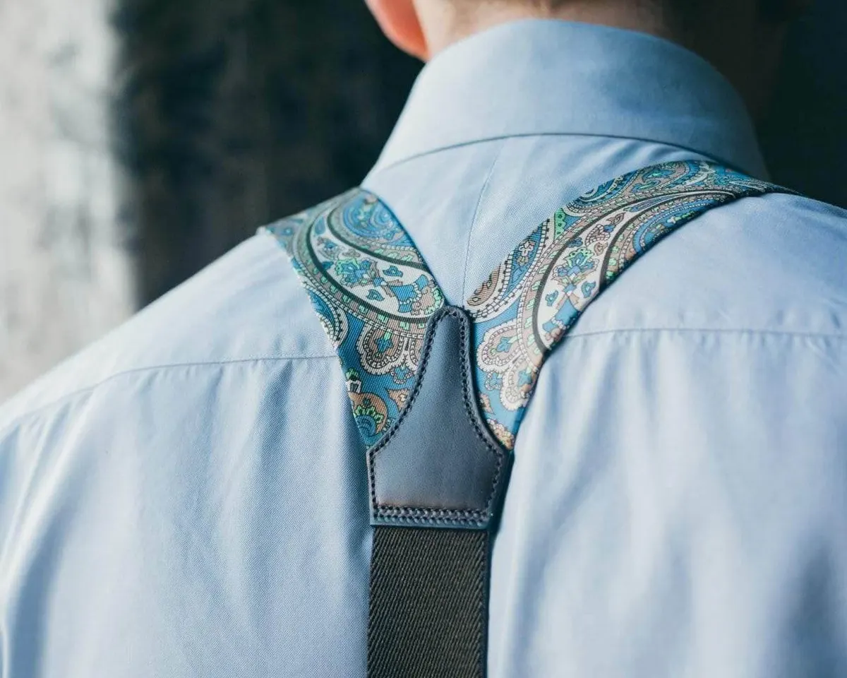 Hosenträger Seide Paisley Blue Combine - Ansicht 3