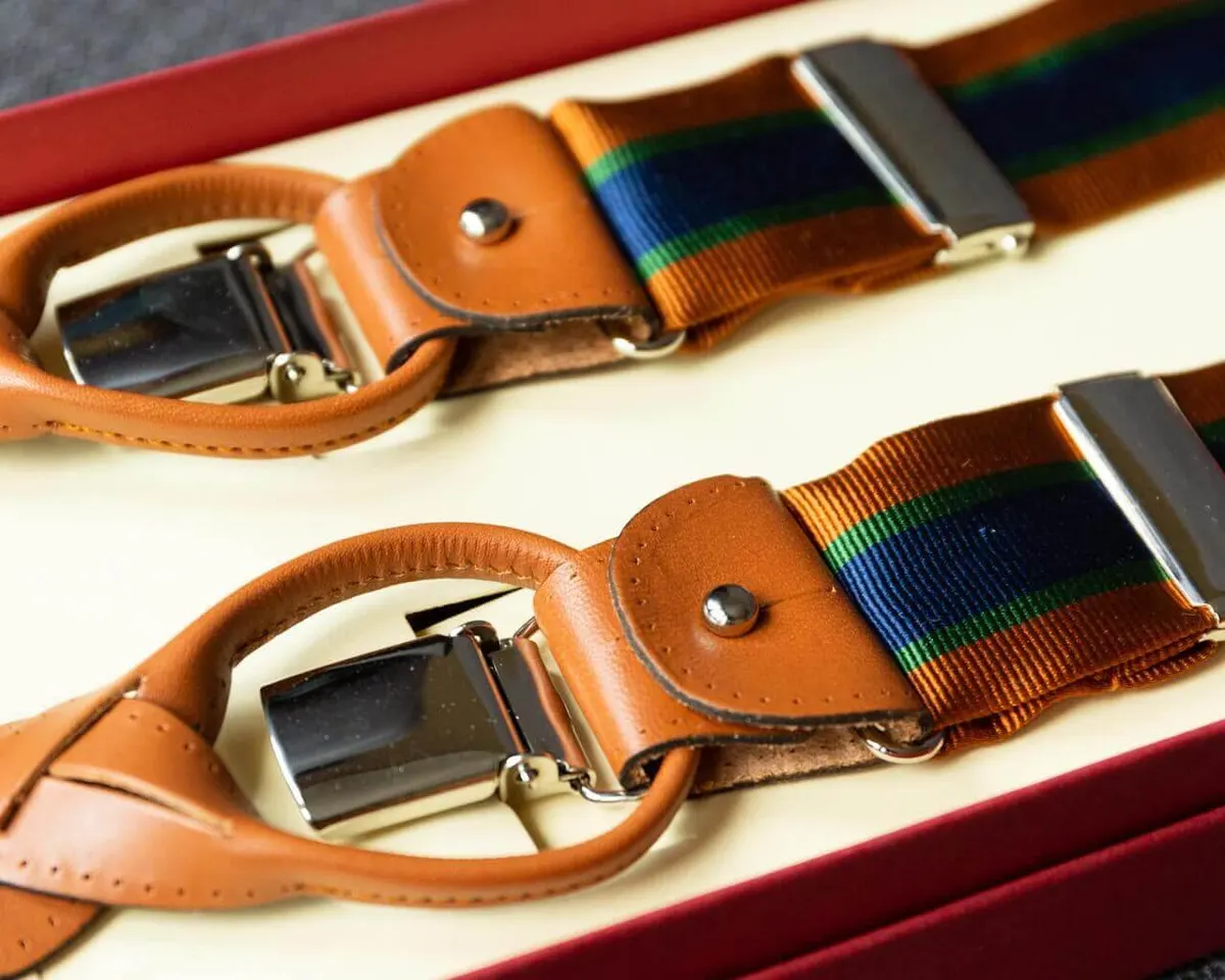 Hosenträger Seide Regimental Orange Combine b - Ansicht 2