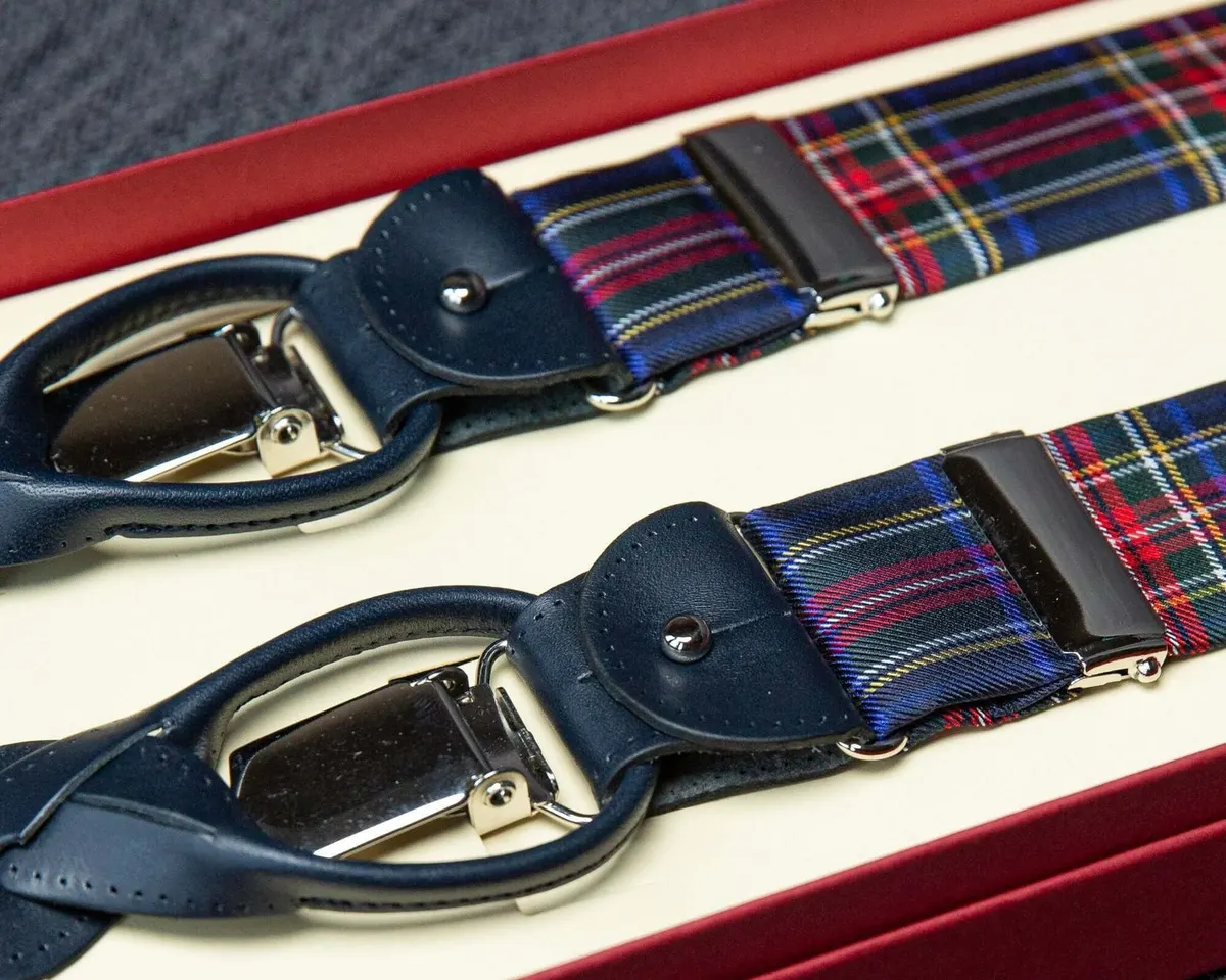 Hosenträger Seide Tartan Blue Combine