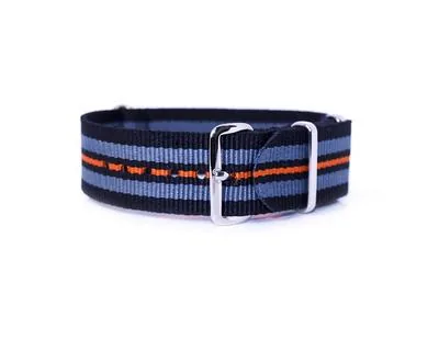 Nato-Straps Schwarz Grau Orange (20mm)