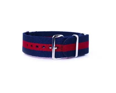 Gestreifte Nato-Straps Blau Rot (18, 20, 22, 24 mm)