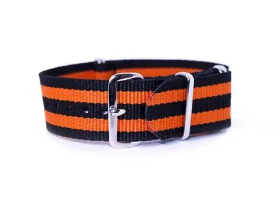 Gestreifte Nato-Straps Blau Orange (20mm)