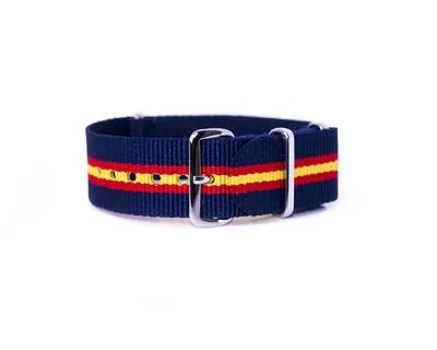 Gestreifte Nato-Straps Blau Rot Gelb (20mm)
