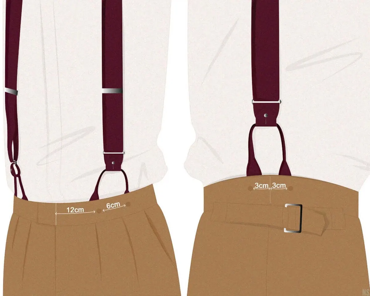 Hosenträger Ripsband Claret Combine - Ansicht 6