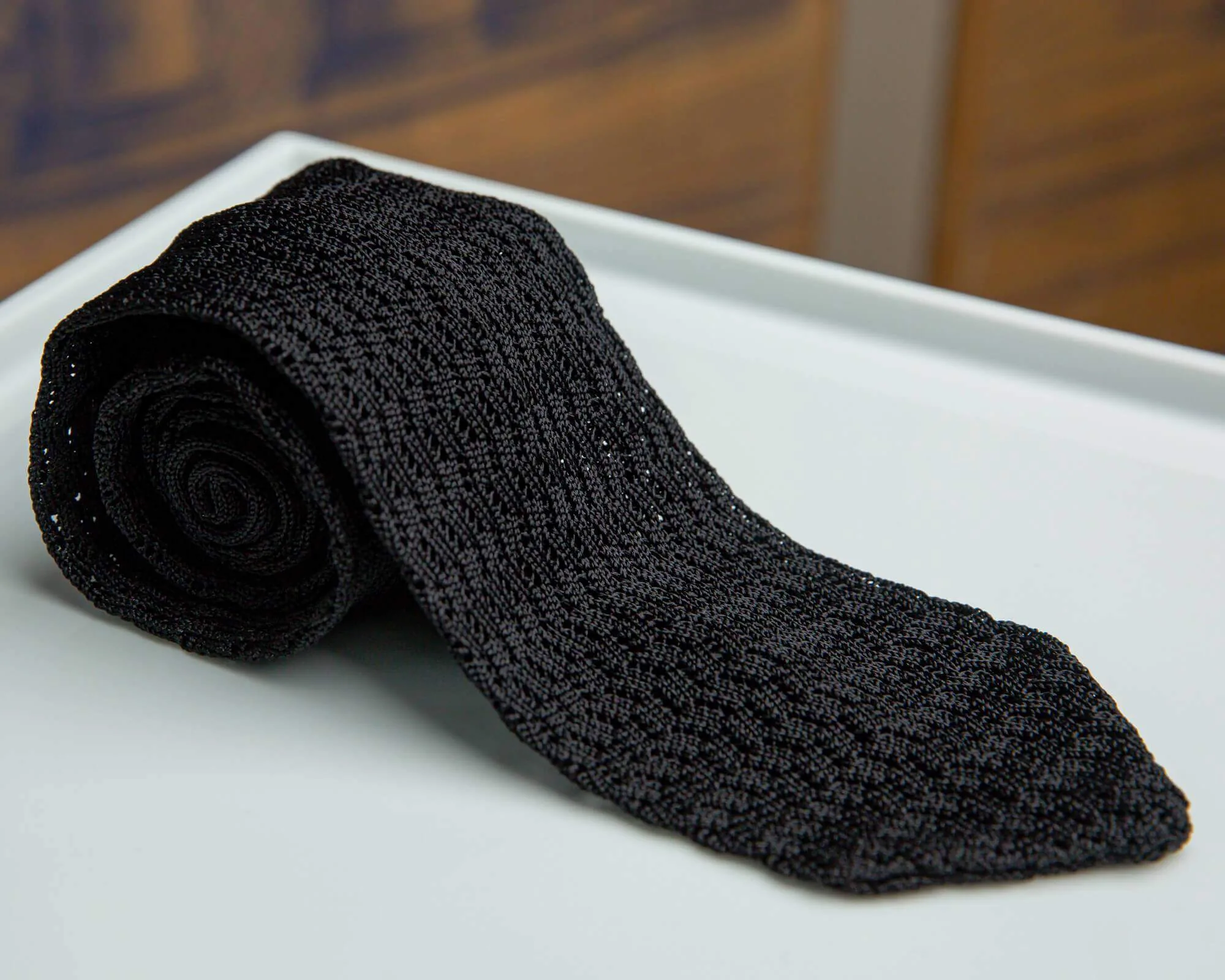 Strickkrawatte Unito Nero
