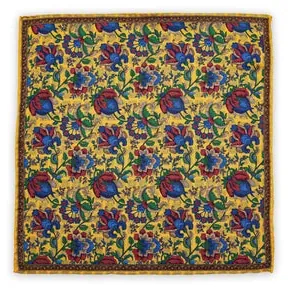 Pocket square Elephants Curry - representative image, shown here: Pocket square Flowers Curry