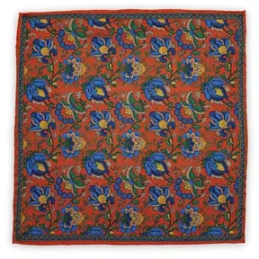 Pocket square Elephants Orange - representative image, shown here: Pocket squareFlowers Orange