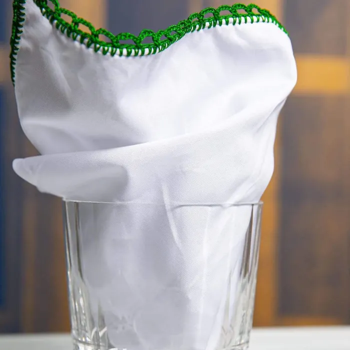 Fox Green pocket square - representative image, shown here: Pocket Square Crochet Green