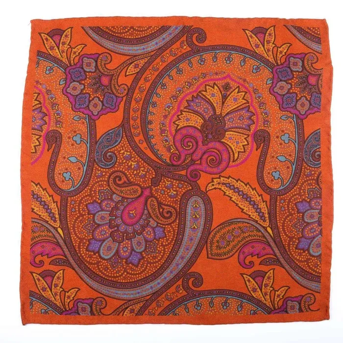 Pocket Square Paisley Gold - representative image, shown here: Pocket Square Paisley Orange