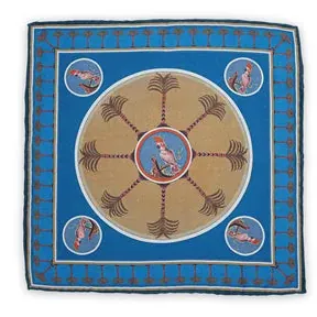 Pocket squarePalm Tree Blue - representative image, shown here: Pocket square Cockatoo Blue