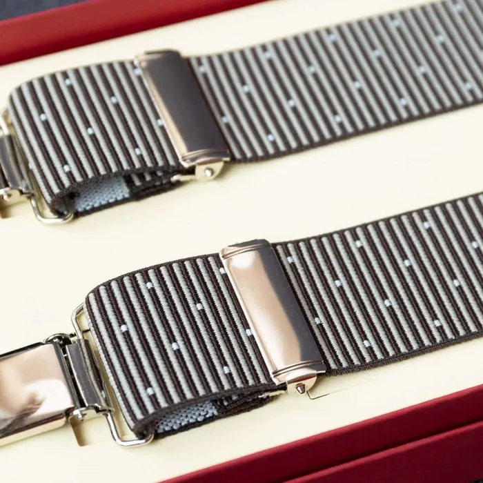 Suspenders Flex Dots Brown b Clips - representative image, shown here: Suspenders Flex Thin Stripes Brown Clips
