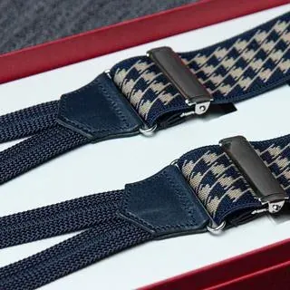Suspenders Flex Houndstooth Blue Combine - representative image, shown here: Suspenders Flex Houndstooth Blue Classic