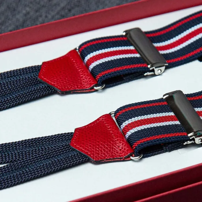 Suspenders Flex Regiment Blue Red Combine - representative image, shown here: Suspenders Flex Regiment Blue Red Classic