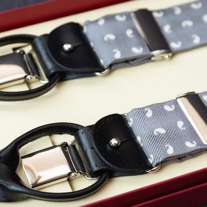 Suspenders Paisley Light Gray Combine - representative image, shown here: Suspenders Paisley Gray Combine