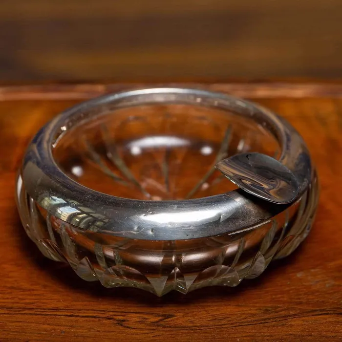 6 cocktail spoons - representative image, shown here: Ashtray lead crystal silver b