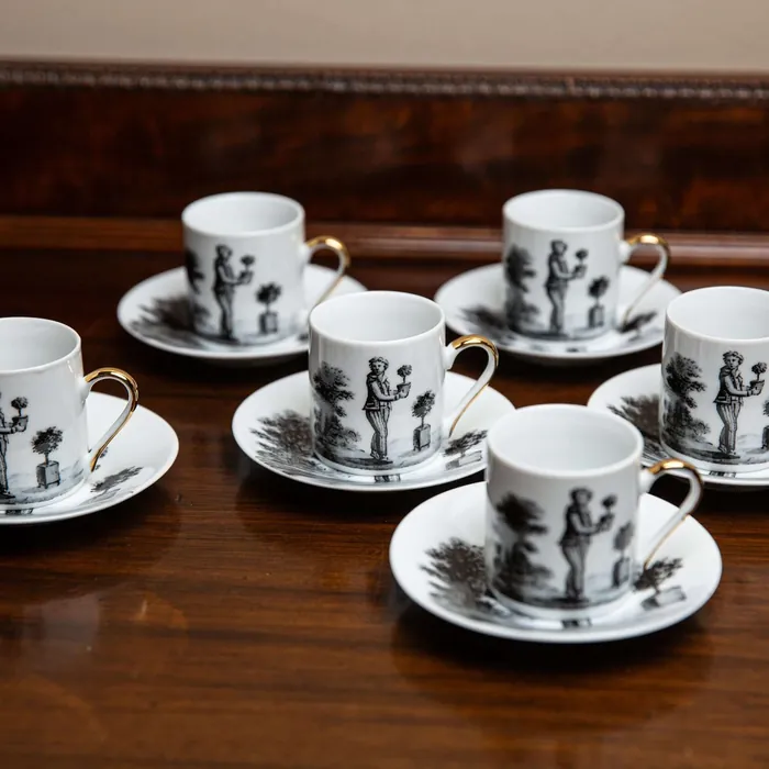 Vintage set of 6 small eggnog glasses - representative image, shown here: Vintage 6er Set Espresso cups / Moka cups