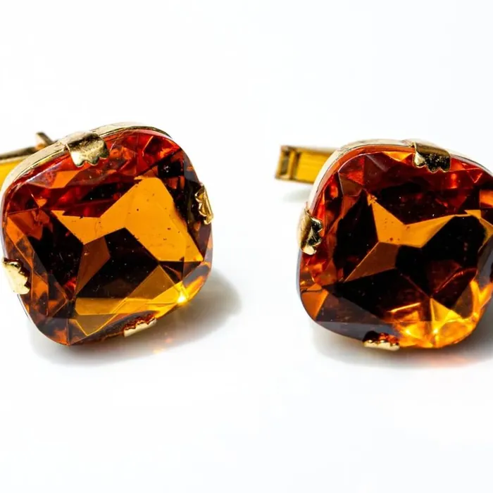 Cufflinks glass crystal Iris - representative image, shown here: Cufflinks glass crystal star orange